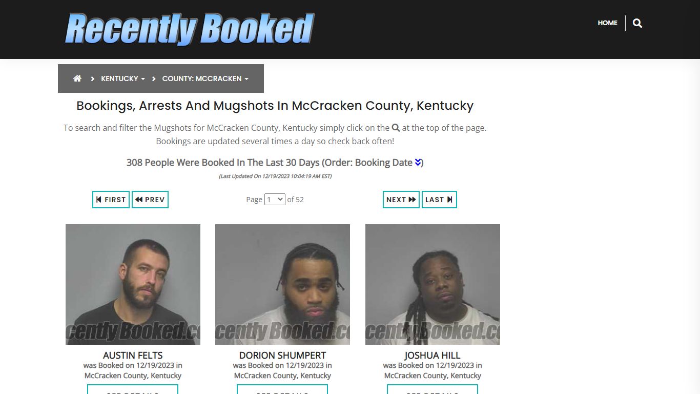 Bookings, Arrests and Mugshots in McCracken County, Kentucky